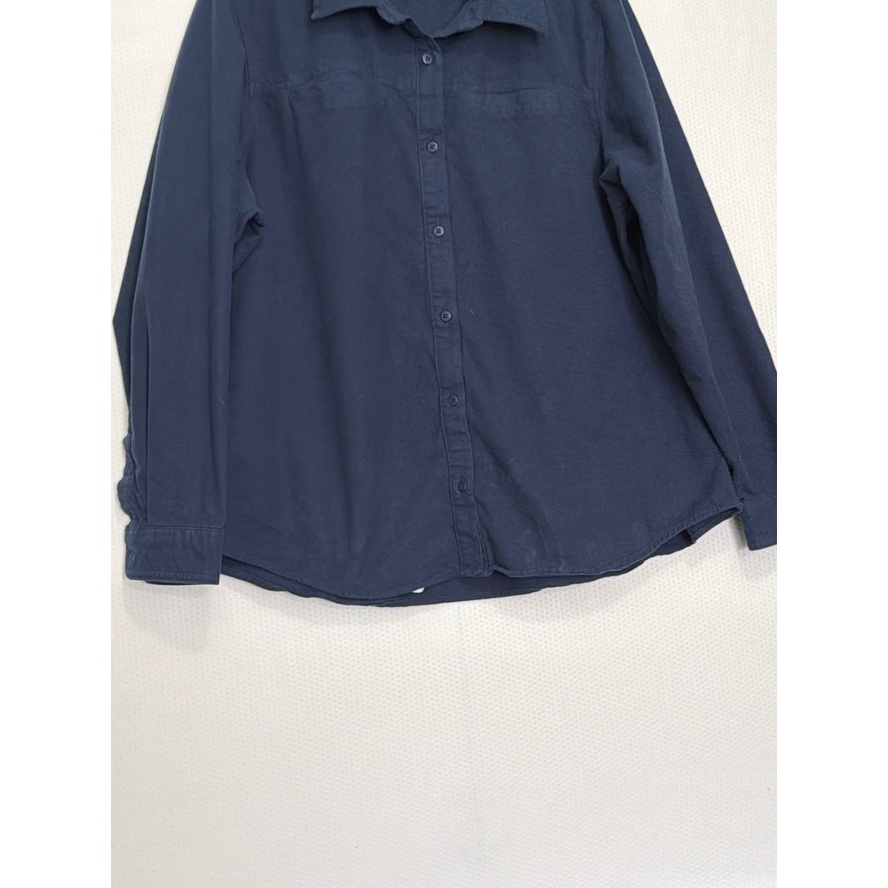 Cabelas Mens 2XL Navy Blue Cotton Long Sleeve Button Down Shirt - Picture 4 of 10